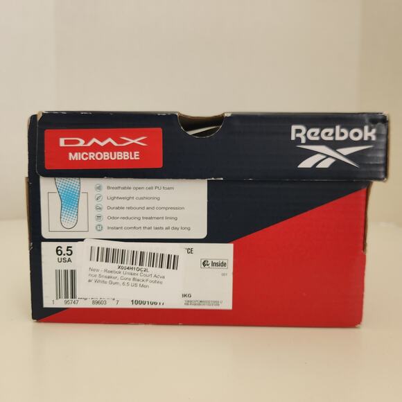 Reebok Court Advance Black/White/Gum Men\'s 6.5, Medium main image 9